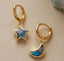 Womens Elegant Star And Moon Earrings