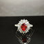 S925 Silver Ring With An Adjustable Opening Featuring A Pigeons Blood Red High-carat Zircon