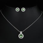 Two-piece Zircon Disc Necklace Set
