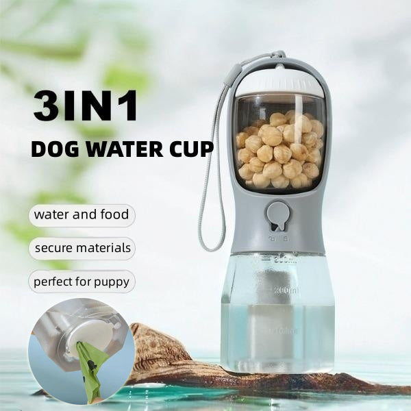 Dog Water Cup Drinking Food Garbage Bag Three-in-one Portable Small Multi-functional Pet Cups Pets Supplies Main image