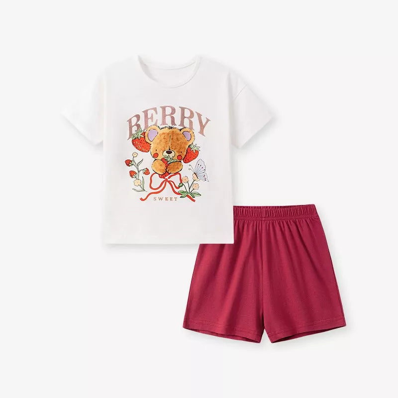 Children's Bear Graphic T-Shirt & Shorts Set Secondary image