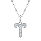 12 Zodiac Signs - Aries, Set With Top-quality Moissanite, Luxurious And Fashionable Light Luxury Trend Jewelry, Silver Necklace, Pendant S925, Silver-plated Platinum