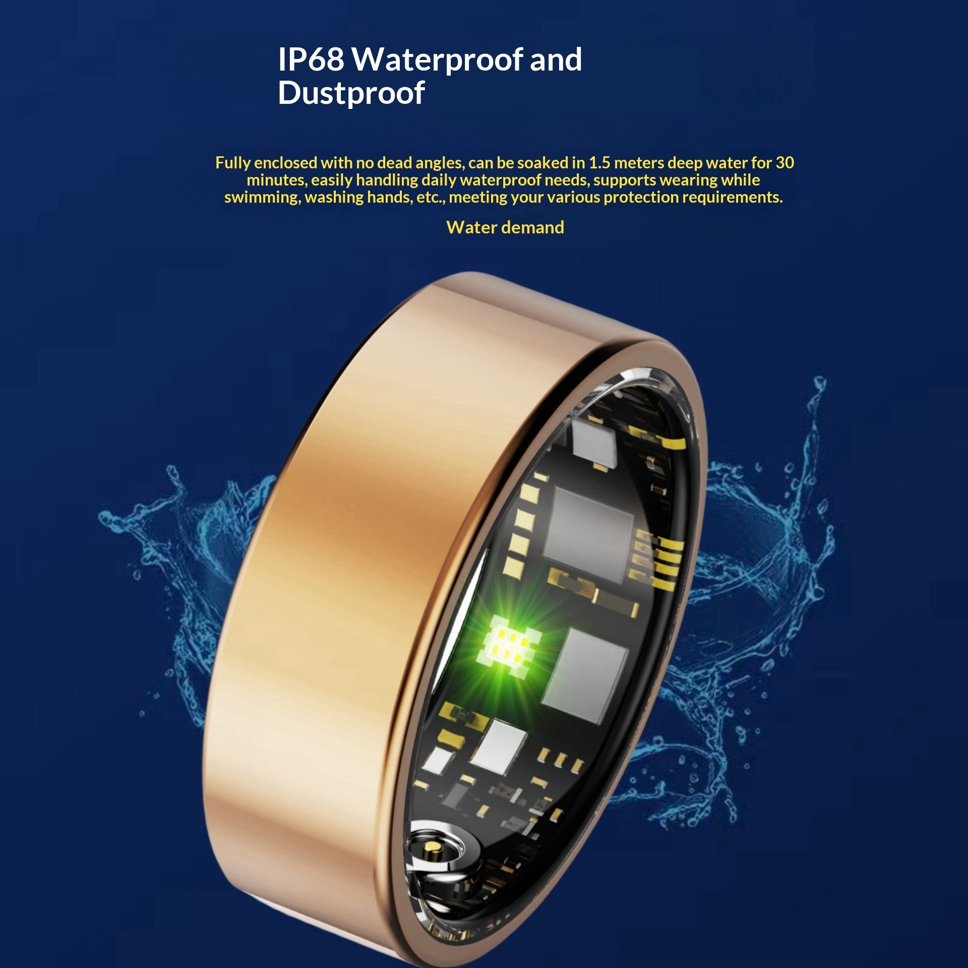 Smart Ring With Bluetooth For Blood Oxygen Heart Rate And Blood Pressure Health Monitoring Secondary image