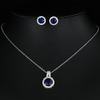 Two-piece Zircon Disc Necklace Set
