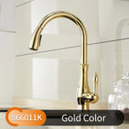 All Copper Rotatable Pull-Out Retractable Kitchen Faucet