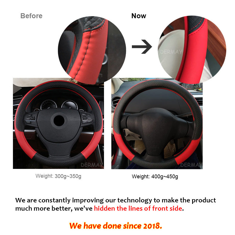 Universal Leather Car Steering Wheel Cover Secondary image