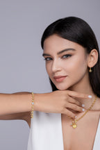 1-carat Luxury And Fashionable Light Luxury Trend Jewelry Silver Bracelet Set With Top-quality Moissanite, S925 Silver Electroplated With Gold