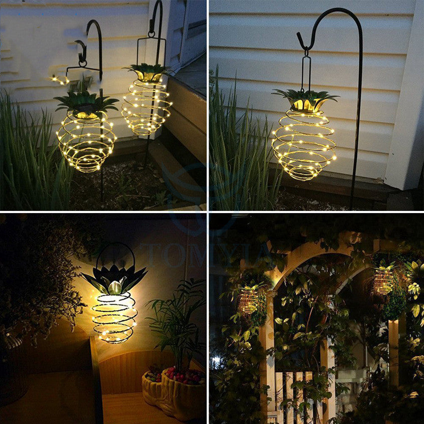 Outdoor Waterproof Garden Pineapple Solar Lights Path Lights Hanging Fairy Lights Solar Led Warm Fairy String Decor Secondary image
