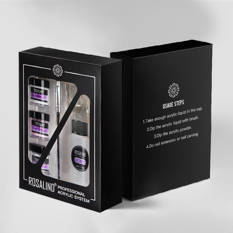 Nail Powder Acrylic System Kit Professional Nail Art Tool Set Contain Glass Cup Acrylic Liquid Extention Carving Manicure Secondary image