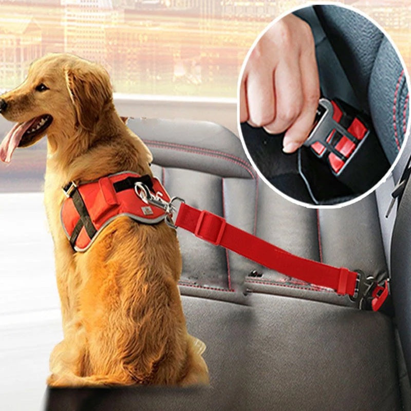 Adjustable Pet Cat Dog Car Seat Belt Pet Seat Vehicle Dog Harness Lead Clip Safety Lever Traction Dog Collars Dogs Accessoires Pets Products Main image