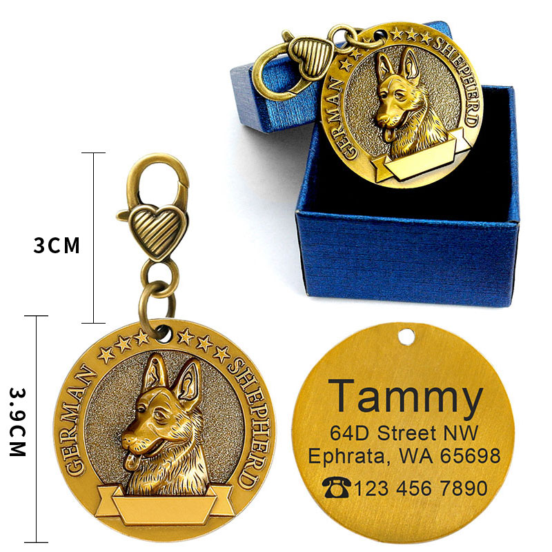 Custom Metal Engraved Dog ID Tag Anti-lost Identity Card