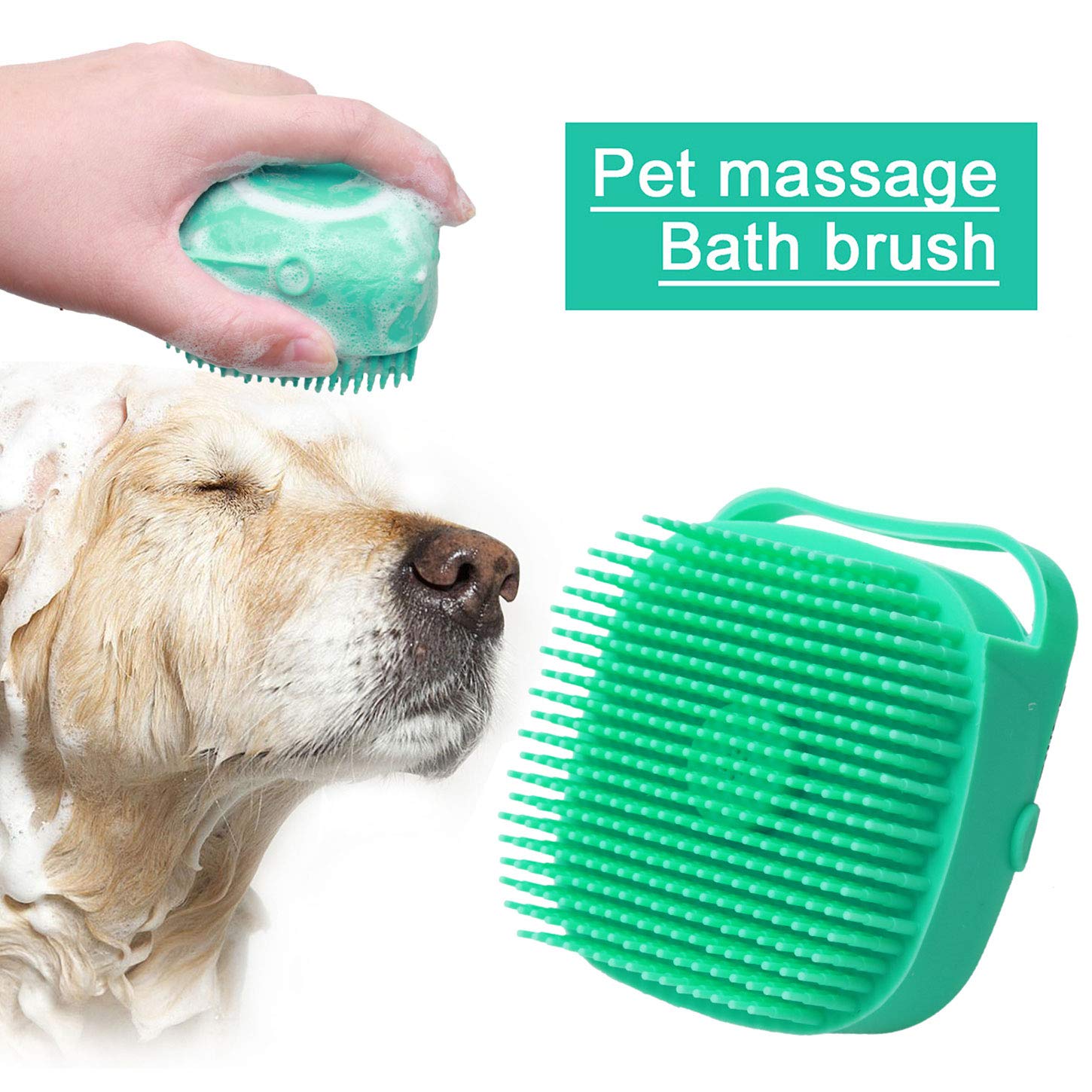 Pet Dog Shampoo Massager Brush Cat Massage Comb Grooming Scrubber Shower Brush For Bathing Short Hair Soft Silicone Brushes Secondary image