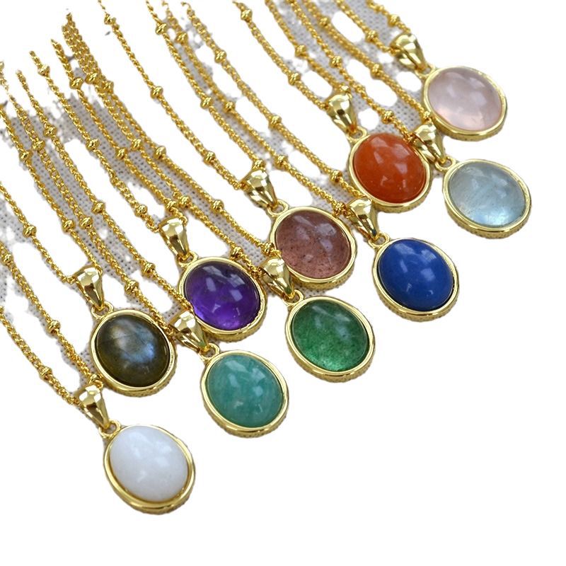 Everyday Elegant Necklace With A Pendant Set With Colorful Natural Stones Secondary image