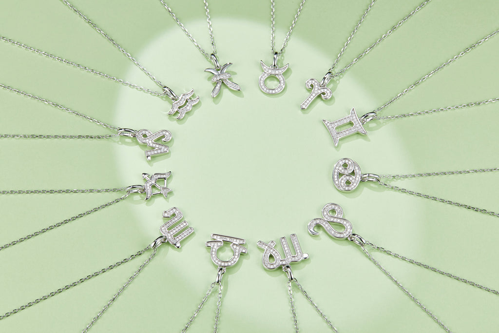 12 Zodiac Signs - Aquarius, Set With Top-quality Moissanite, Luxurious And Fashionable Light Luxury Trend Jewelry, Silver Necklace, Pendant S925, Silver-plated Platinum