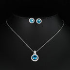 Two-piece Zircon Disc Necklace Set