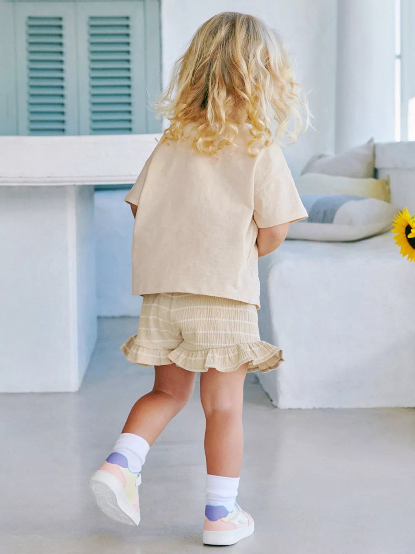 Children's Unicorn Top and Ruffle Trim Shorts Set Secondary image