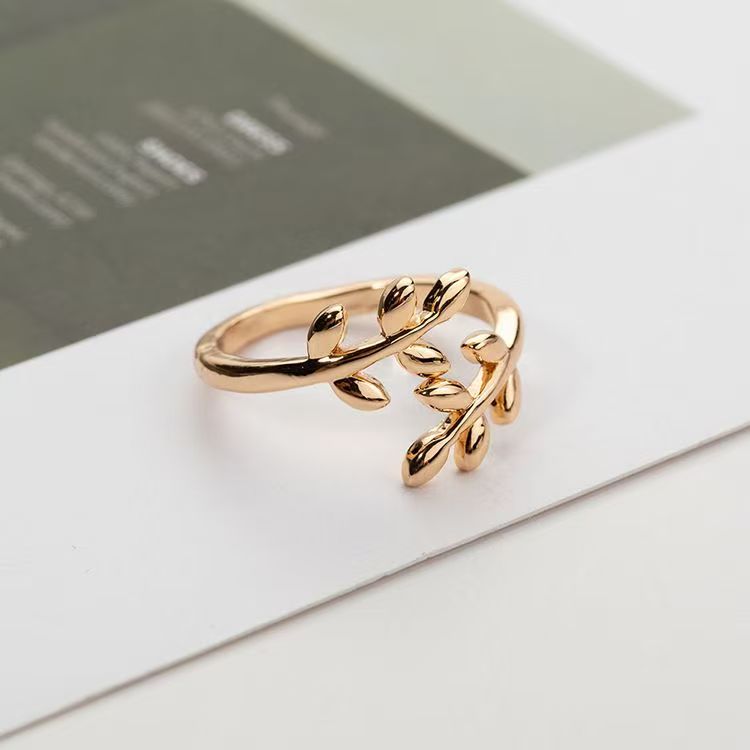 1 Piece Leaf Ring, Laurel Leaf Finger Jewelry For Women, Polished Hollow Pinky Ring, Perfect Gift For Her Secondary image