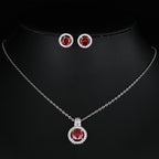 Two-piece Zircon Disc Necklace Set