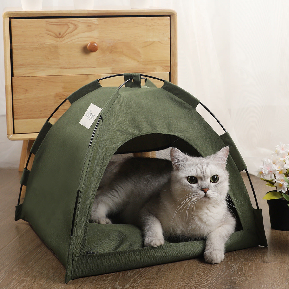 Cat Tent Cooling Mat  Dog House Pet Sofa Camping Dog Bed With Cushion For Dog Kennel Indoor Cat Nest Cat Bed Pets Products Main image