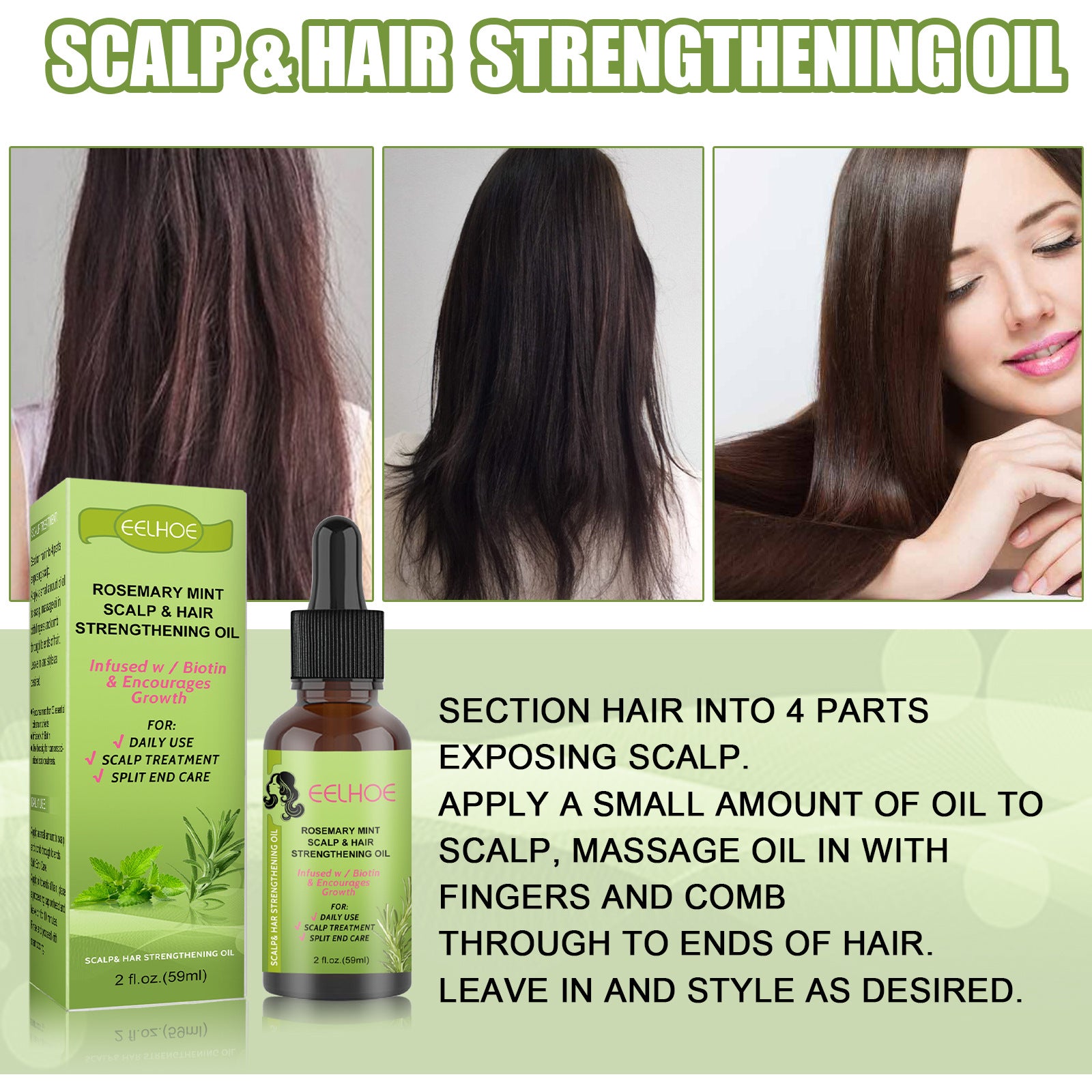 Rosemary Mint Hair Growth Fluid Scalp Massage Secondary image