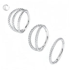 Twisted Stainless Steel Piercing Nose Ring Seamless Closed Loop