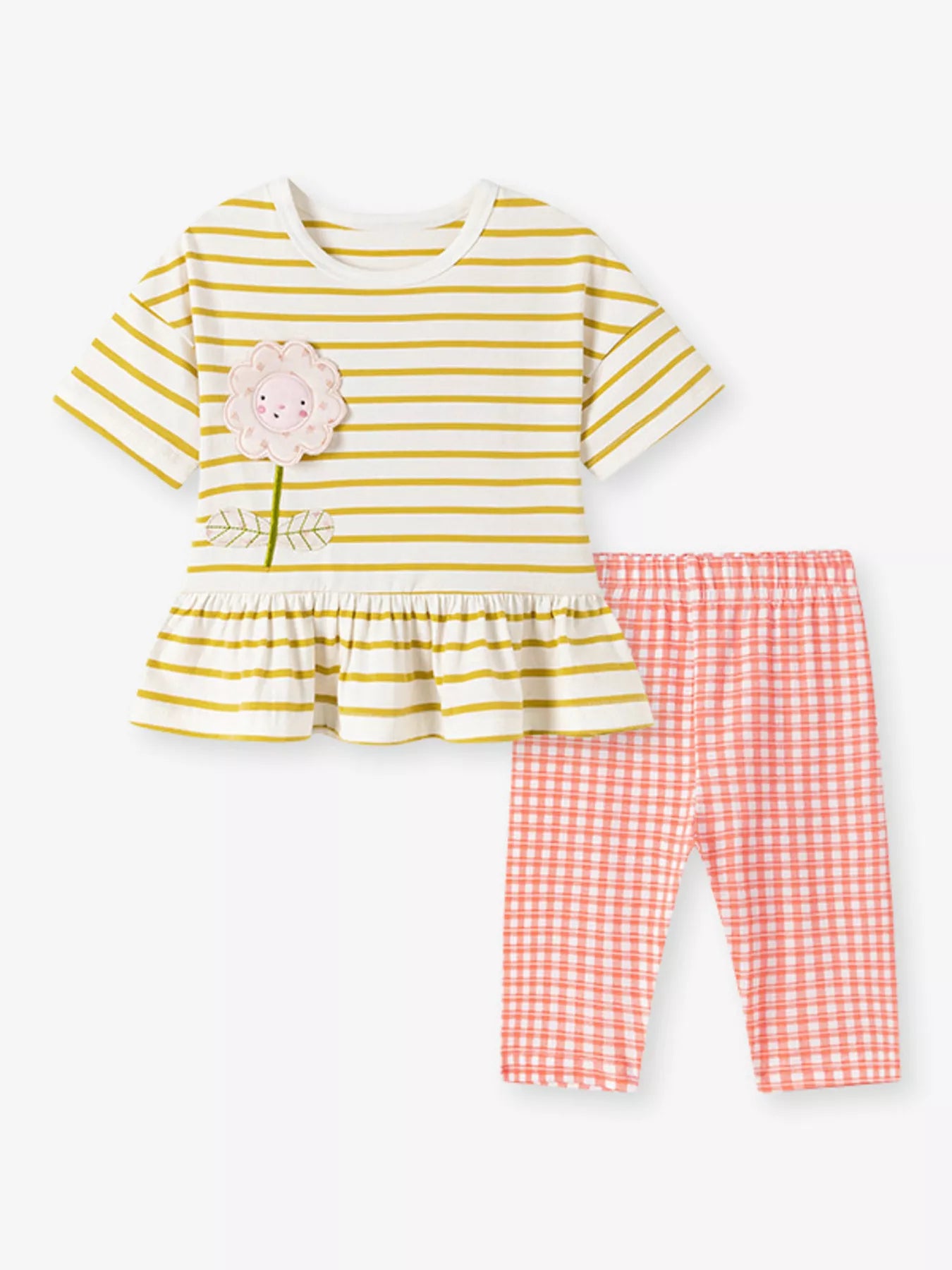 Children's Striped Top & Gingham Capri Set Secondary image