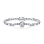 Set With Top-quality Moissanite, This Luxurious And Fashionable Light Luxury Jewelry Silver Bracelet Is Made Of S925 Silver Electroplated With Platinum