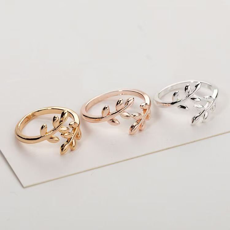 1 Piece Leaf Ring, Laurel Leaf Finger Jewelry For Women, Polished Hollow Pinky Ring, Perfect Gift For Her Main image