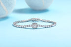 Set With Top-quality Moissanite, This Luxurious And Fashionable Light Luxury Jewelry Silver Bracelet Is Made Of S925 Silver Electroplated With Platinum