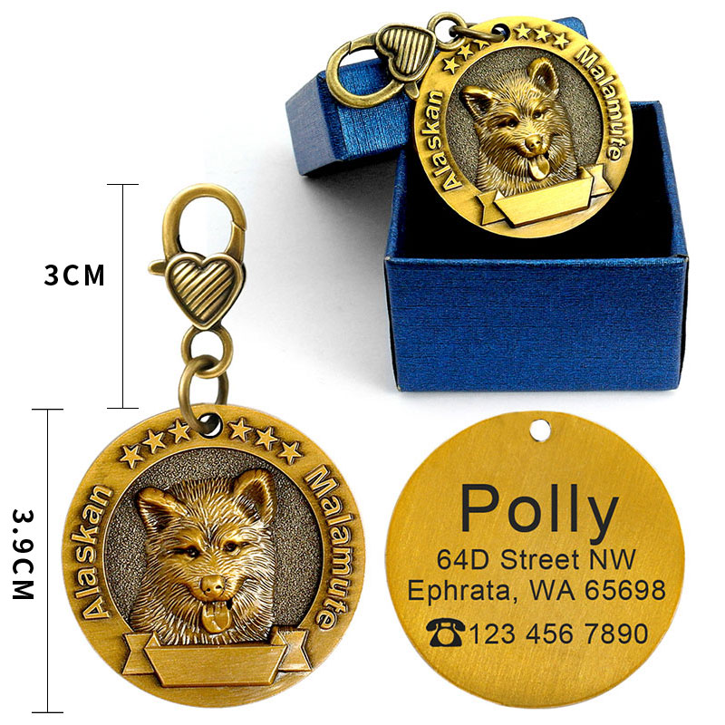 Custom Metal Engraved Dog ID Tag Anti-lost Identity Card Secondary image