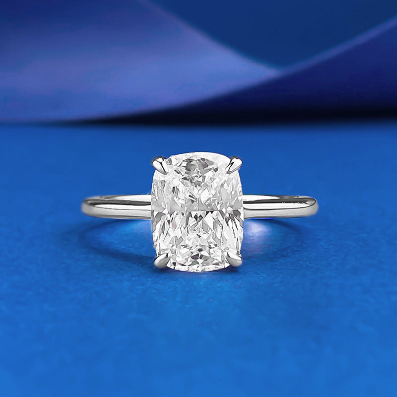 S925 Silver 7x9mm Square Ring For Women Everyday Classic Style Main image