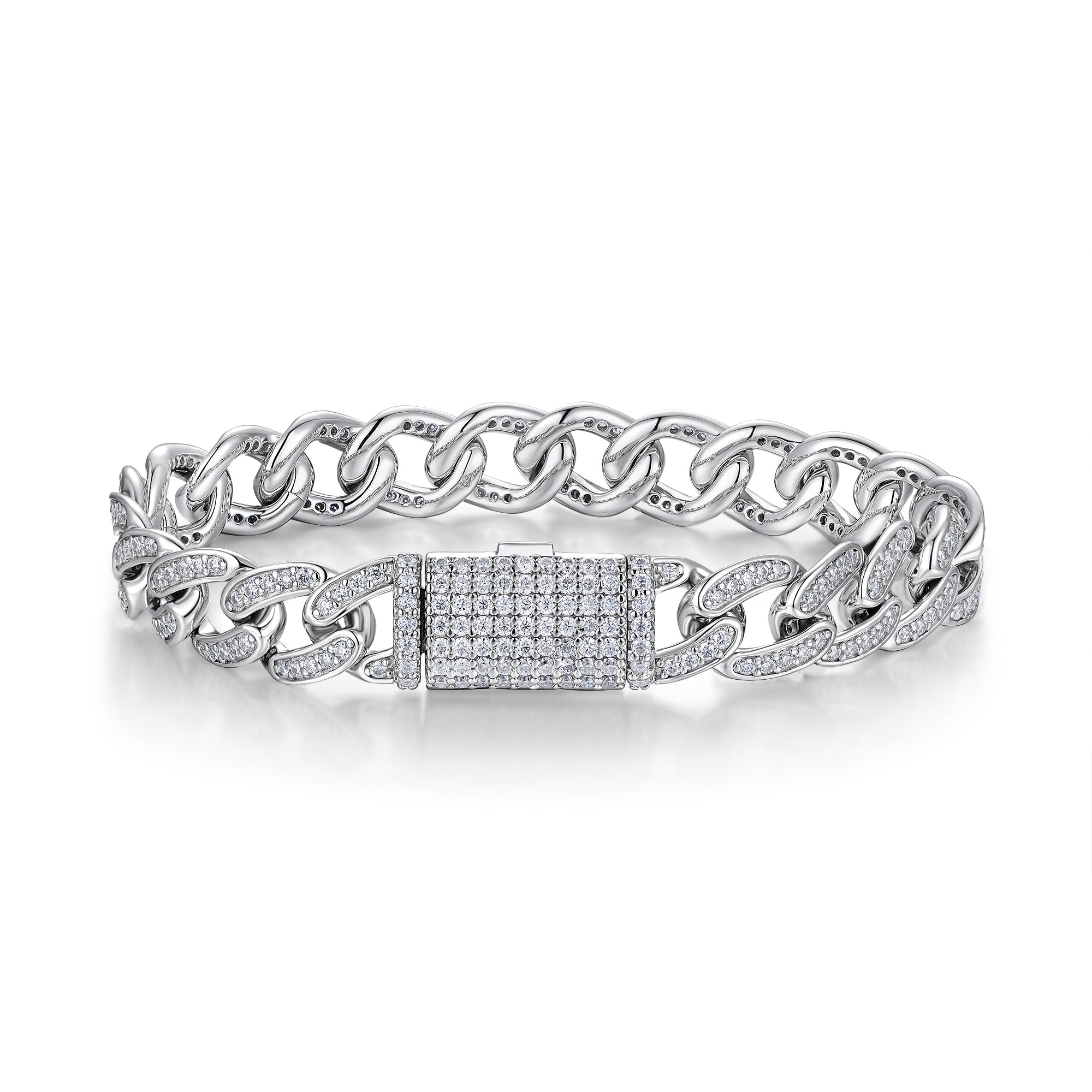 Set With Top-quality Moissanite, This Luxurious And Fashionable Light Luxury Jewelry Silver Bracelet Is Made Of S925 Silver Electroplated With Platinum