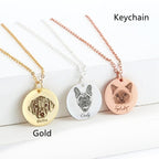Single-side Customization Stainless Steel Pet Photo Graffiti Pendant Keychain Bracelet