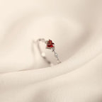 Womens Red Zircon Ring Japanese Style