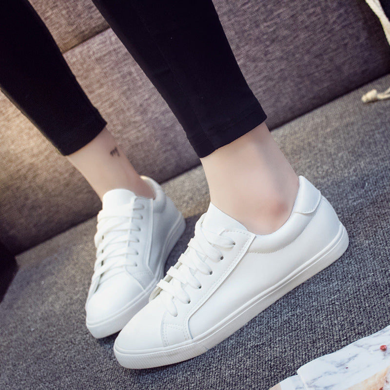 Mengsai Autumn Low-cut Canvas Shoes Women's Lace-up Korean Style White Shoes Main image