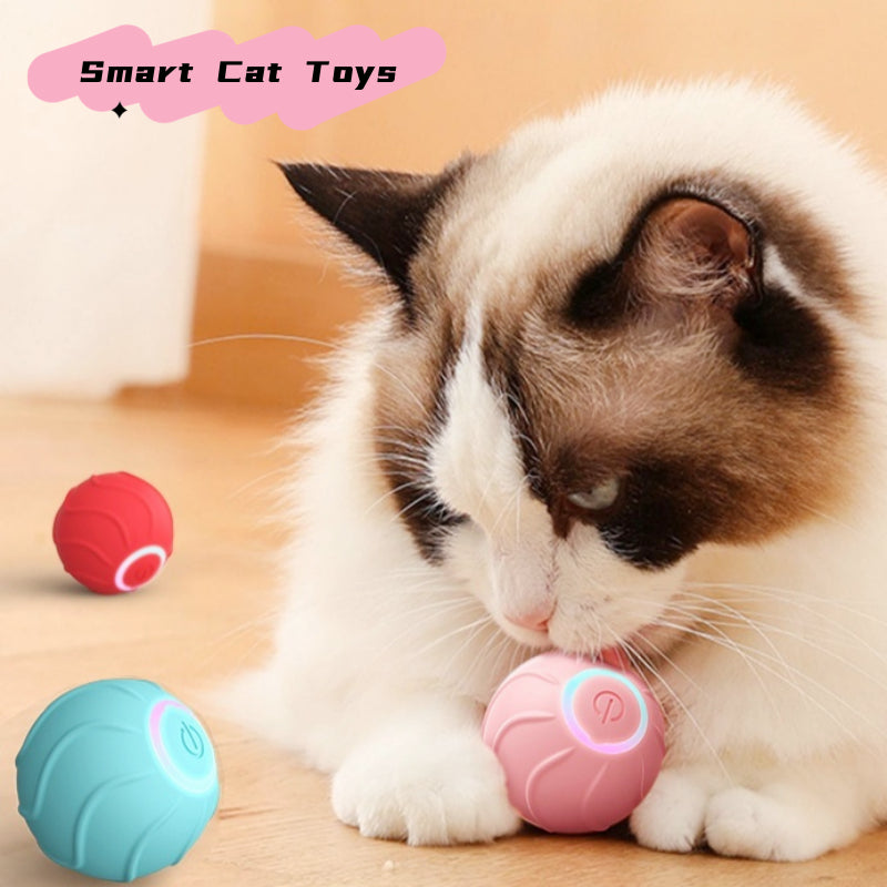 Smart Cat Toys Rolling Ball Pet Cat Owner Interactive Pets Toys Automatic Bouncing Ball USB Self Hi Teasing Kittens Jumping Ball Main image