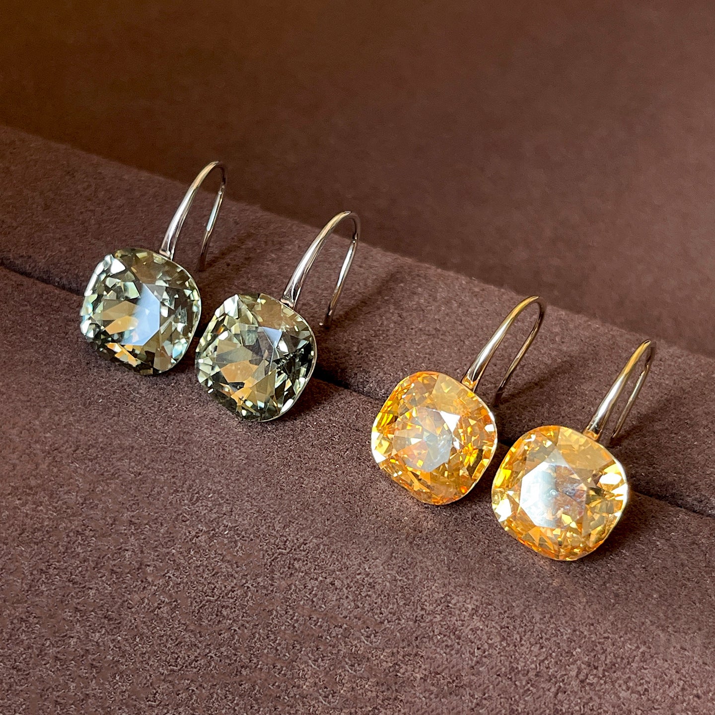 Geometric Cubic Zirconia Ear Hooks Main image