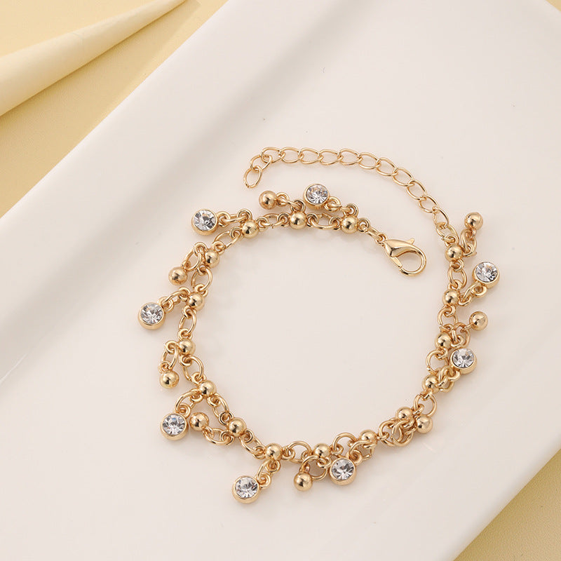 Minimalist Diamond Studded Tassel Bracelet Secondary image