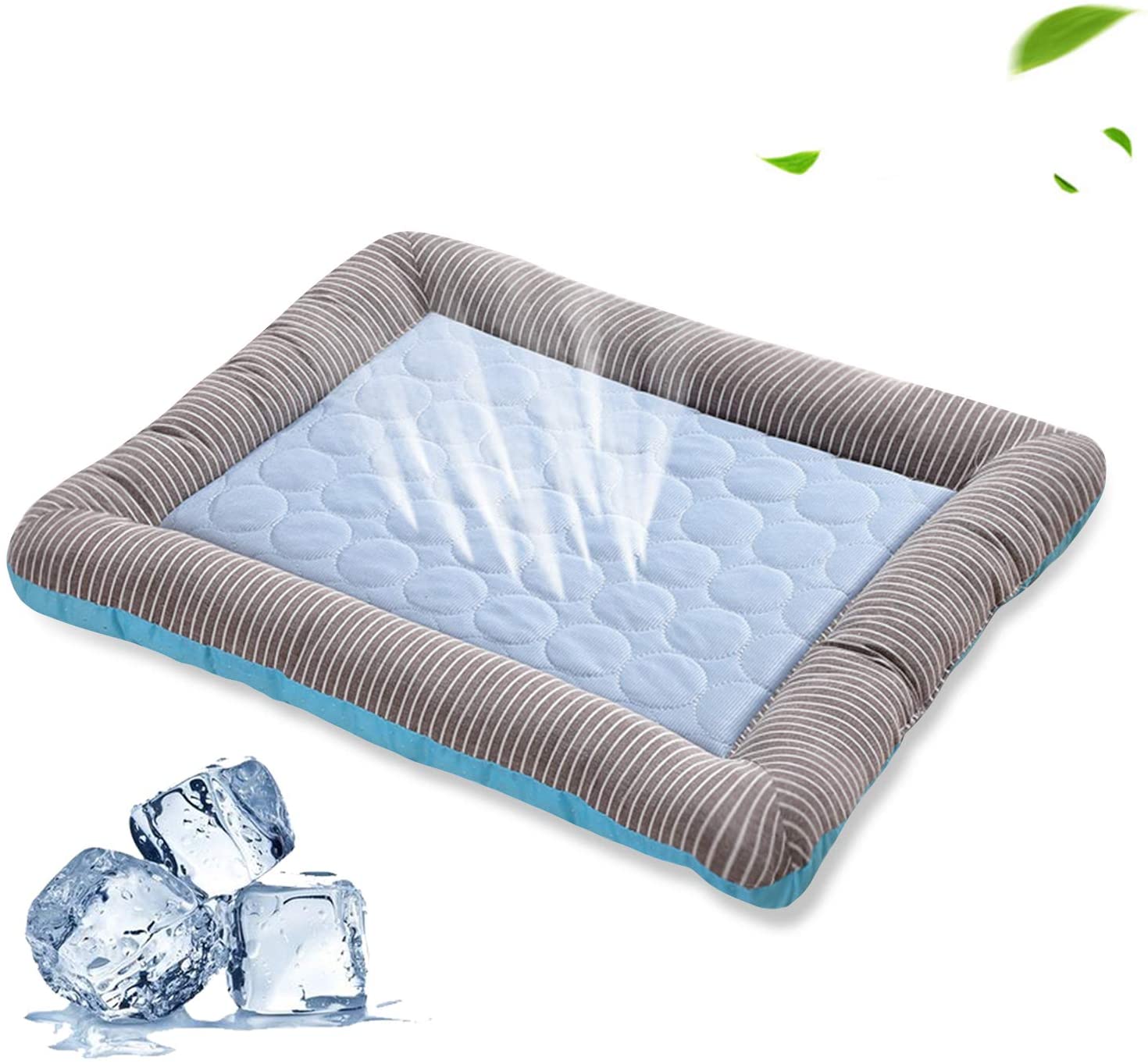 Pet Cooling Pad Bed For Dogs Cats Puppy Kitten Cool Mat Pet Blanket Ice Silk Material Soft For Summer Sleeping  Blue Breathable Secondary image