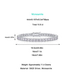 0.3-carat Luxury And Fashionable Light Luxury Trend Jewelry Silver Bracelet Set With Top-quality Moissanite, S925 Silver Electroplated Platinum