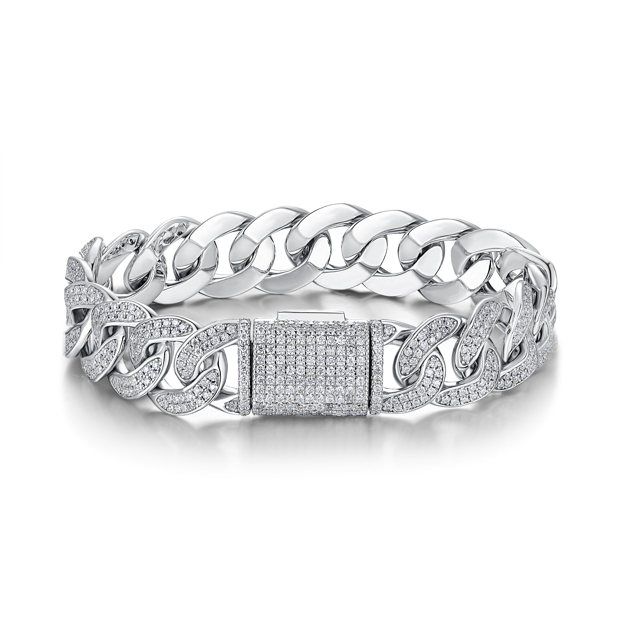 Set With Top-quality Moissanite, This Luxurious And Fashionable Light Luxury Jewelry Silver Bracelet Is Made Of S925 Silver Electroplated With Platinum Main image