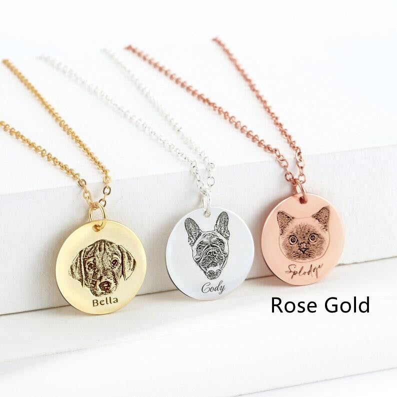 Single-side Customization Stainless Steel Pet Photo Graffiti Pendant Keychain Bracelet