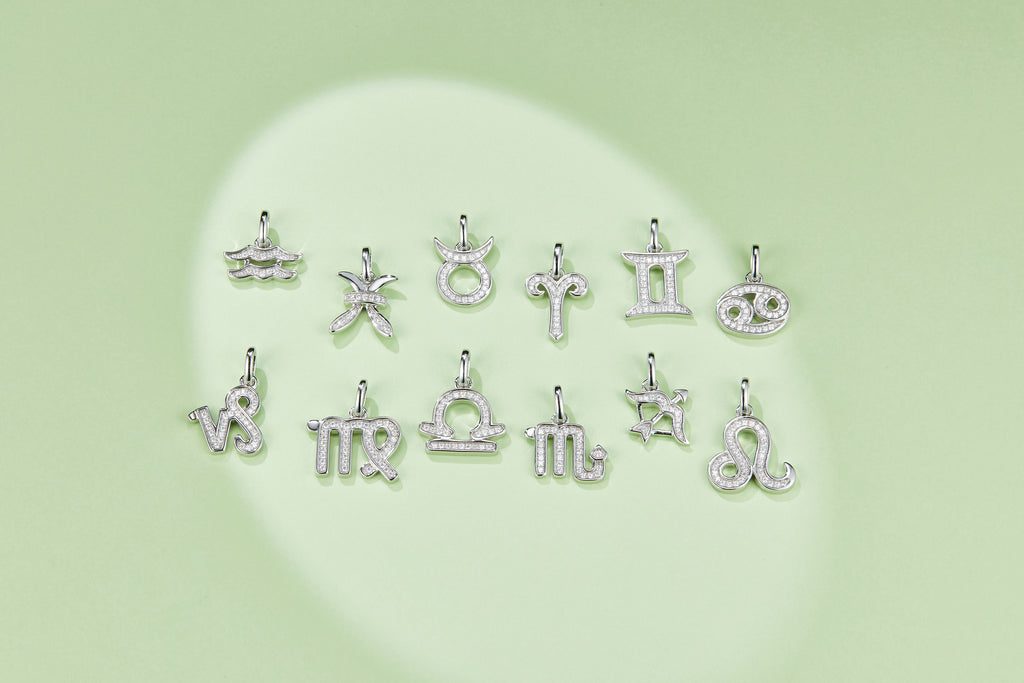 12 Zodiac Signs - Pisces, Set With Top-quality Moissanite, Luxurious And Fashionable Light Luxury Trend Jewelry, Silver Necklace Pendant S925, Silver-plated Platinum