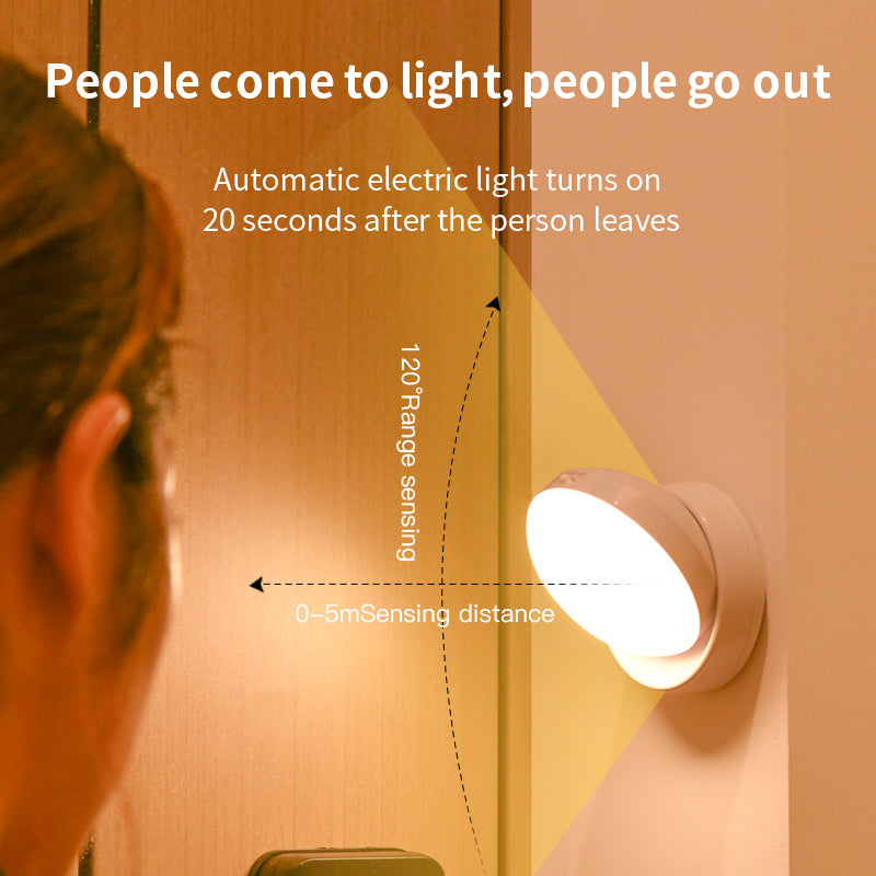 Rotating Human Body Sensor Light Corridor Garage Light Wardrobe Light Motion Sensor Night Light Secondary image