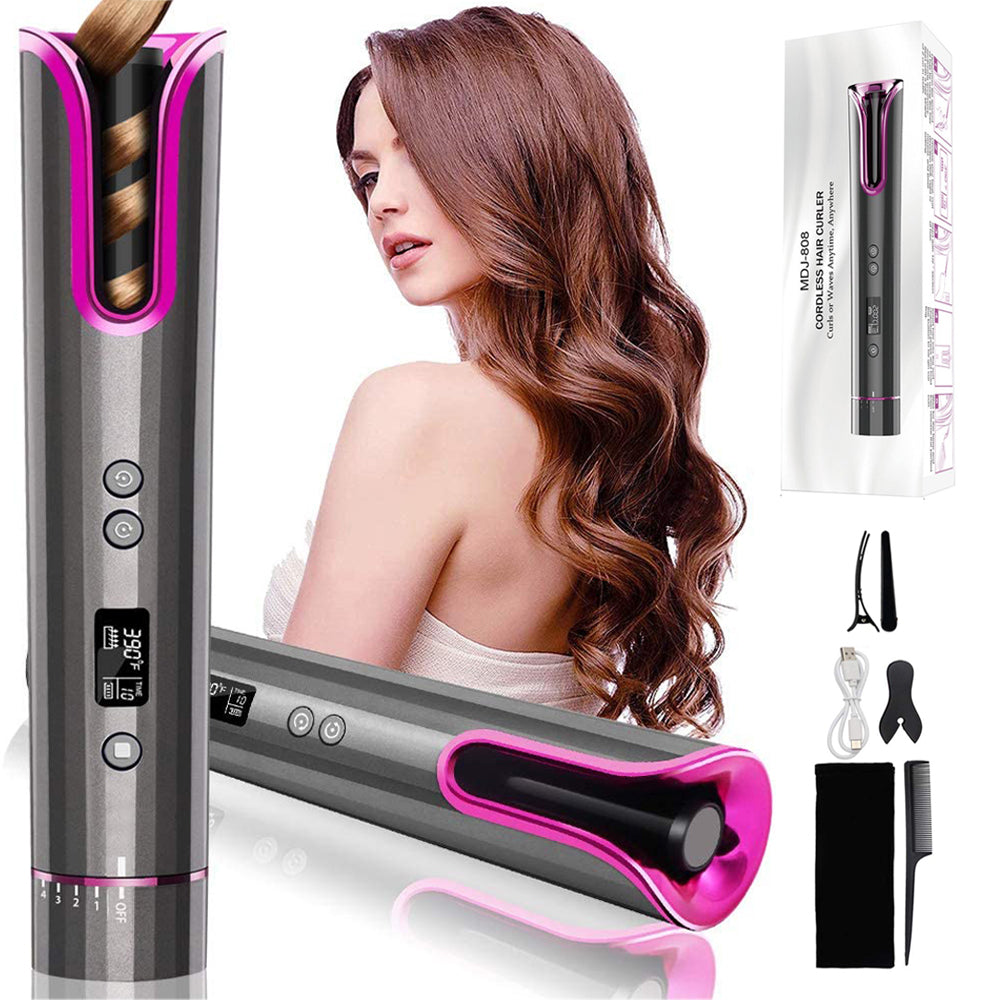 Automatic Hair Curler USB Cordless Wireless Auto Ceramic Curling Iron Hair Waver T Waves Iron Curling Wand Air Curler Main image