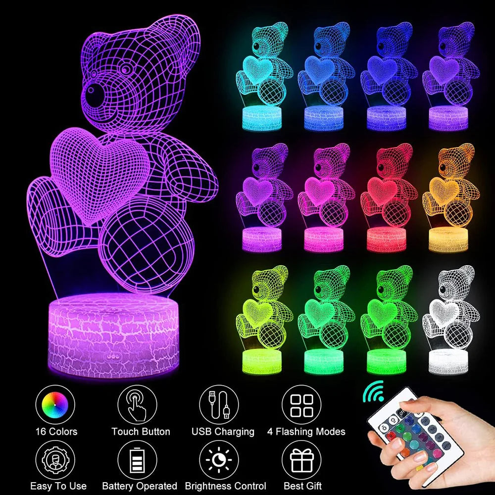 3D Lamp Acrylic USB LED Night Lights Neon Sign Lamp Xmas Christmas Decorations For Home Bedroom Birthday Decor Valentines Day Gifts Main image