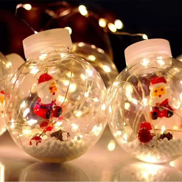 10PCS LED Christmas Curtain Lamp Fairy Snowman Wishing Ball Lamp String Christmas Window Decoration Christmas Light Room Secondary image