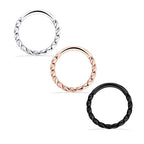 Twisted Stainless Steel Piercing Nose Ring Seamless Closed Loop