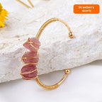 Natural Crystal Raw Stone Wire-wrapped Bracelet