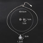 Two-piece Zircon Disc Necklace Set